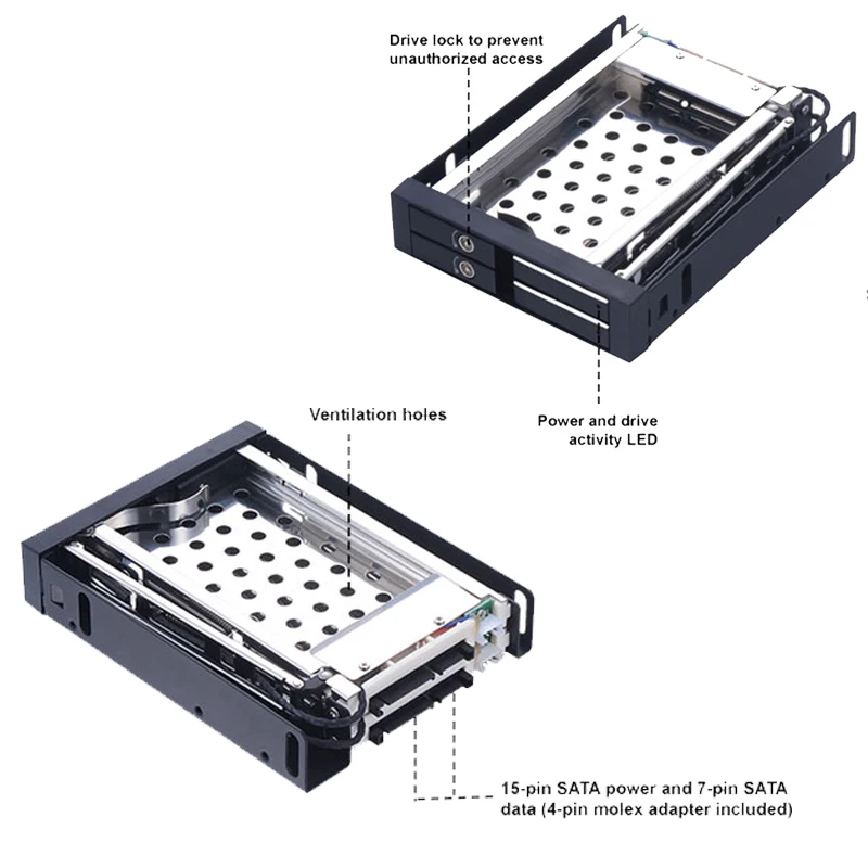 Uneatop алюминиевый 2x2 5 &quotSATA лоток меньше горячей замены SSD HDD мобильный стеллаж для 3