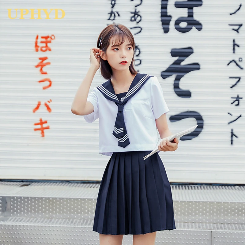 21 New Arrival Sailor School Uniforms Fashion Jk Uniform Dark Blue Orthodox Sailor Suit Set Female Lovely Student Clothing School Uniforms Aliexpress