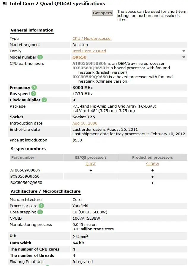 Intel Core 2 Quad Q9650 процессор 3,0 ГГц 12 МБ кэш FSB 1333 Настольный LGA 775 cpu протестированный рабочий