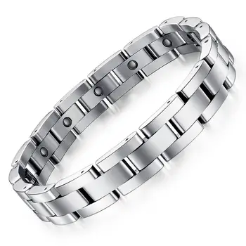 

Fashion stainless steel magnetic bracelet for man energy bracelet aristocratic health jewelry of high quality power bracelet