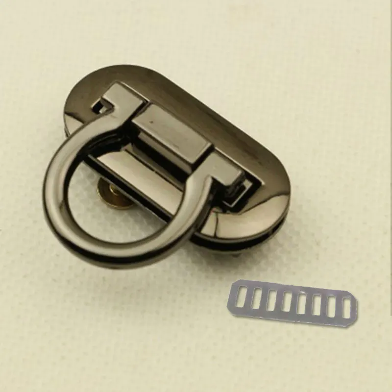 1 шт. металлическая прочная Пряжка Twist Lock фурнитура Сумочка DIY Поворотный замок застежка для сумки сплошной цвет сумка аксессуары - Цвет: black
