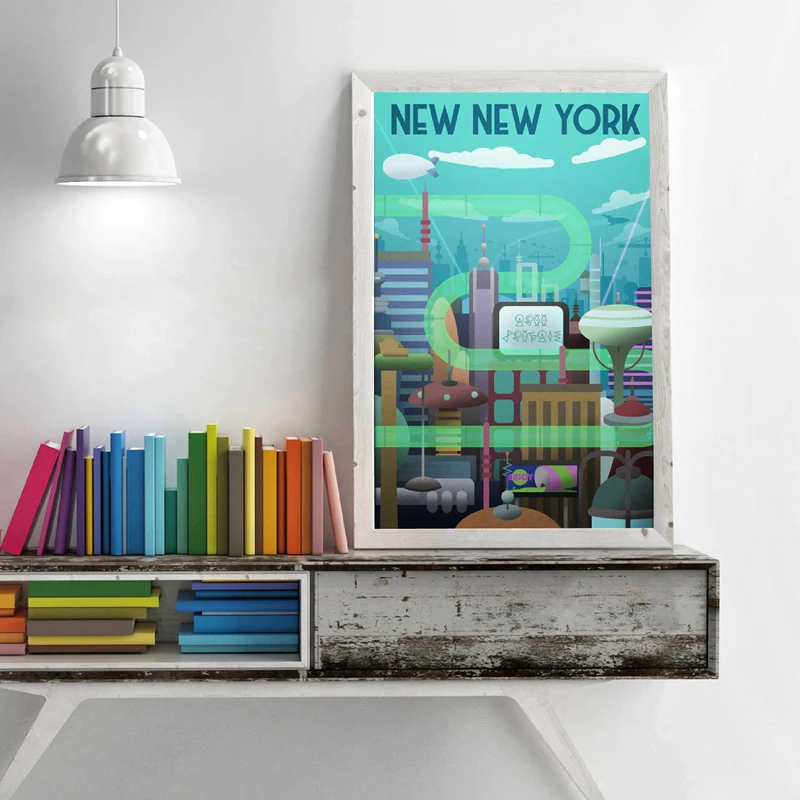 Futurama - New New York Travel Poster Home Decor