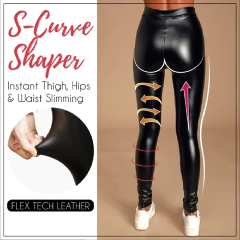 Ladies High Waist Stretch-Fit Faux Leather Shaper Shiny Wet Look Leggings High Stretchy Push Up Pencil Pant  S-5XL new high waist push up seamless sport legging women yoga pants super stretchy gym workout tights sport leggings running pants