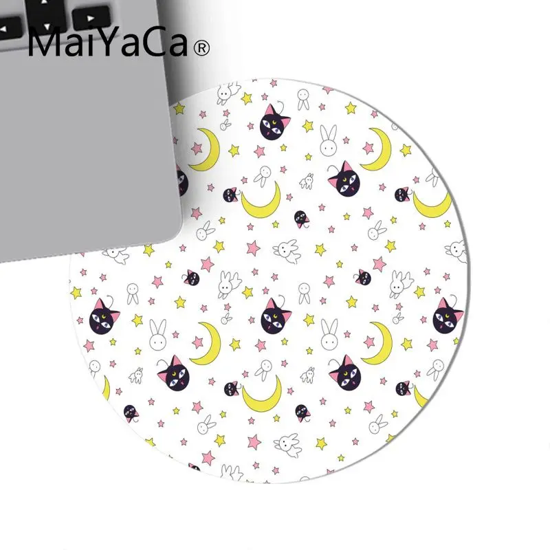 MaiYaCa Подарочный коврик для мальчика милый Сейлор Мун Кот компьютерный игровой круглый коврик для мыши игровой коврик для мыши для ПК ноутбука