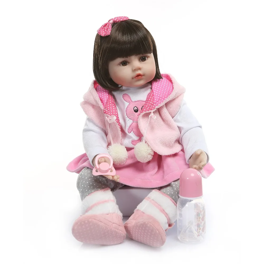 NPK Boneca Reborn 23 дюймов мягкая силиконовая, виниловая кукла 60 см мягкий силикон Reborn Baby Doll Новорожденные реалистичные куклы Bebes Reborn