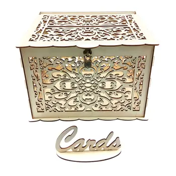 

Diy Rustic Wedding Card Box With Lock And Card Sign Wooden Gift Card Box Money Box Birthday Graduation Party Decorations