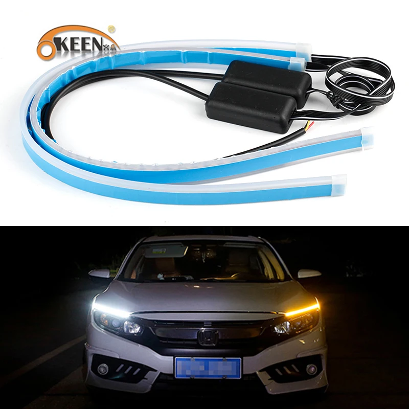 OKEEN 2 шт. автомобильный Стайлинг ультратонкие 30 см 45 60 светодиодный DRL гибкие