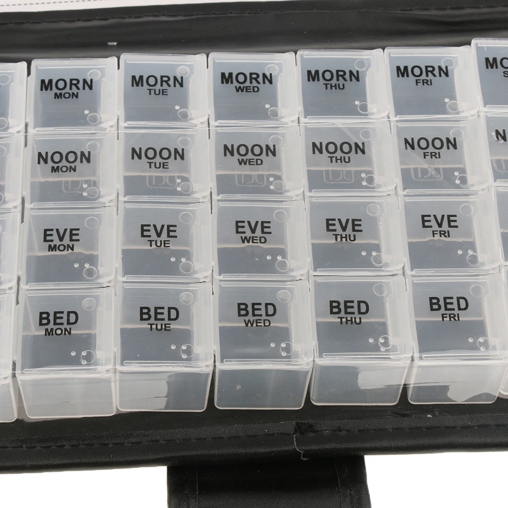 PU 7 Day Pill Tablet Container Box Storage Dispenser Travel Medicine Case  Pill Box Splitters Pill Storage Organizer Container