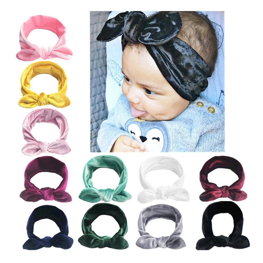 2 Piece Mom and Baby Turban Headband Tops Knotted Rabbit Ears Elastic Bowknot Matching Solid Color | Детская одежда и обувь