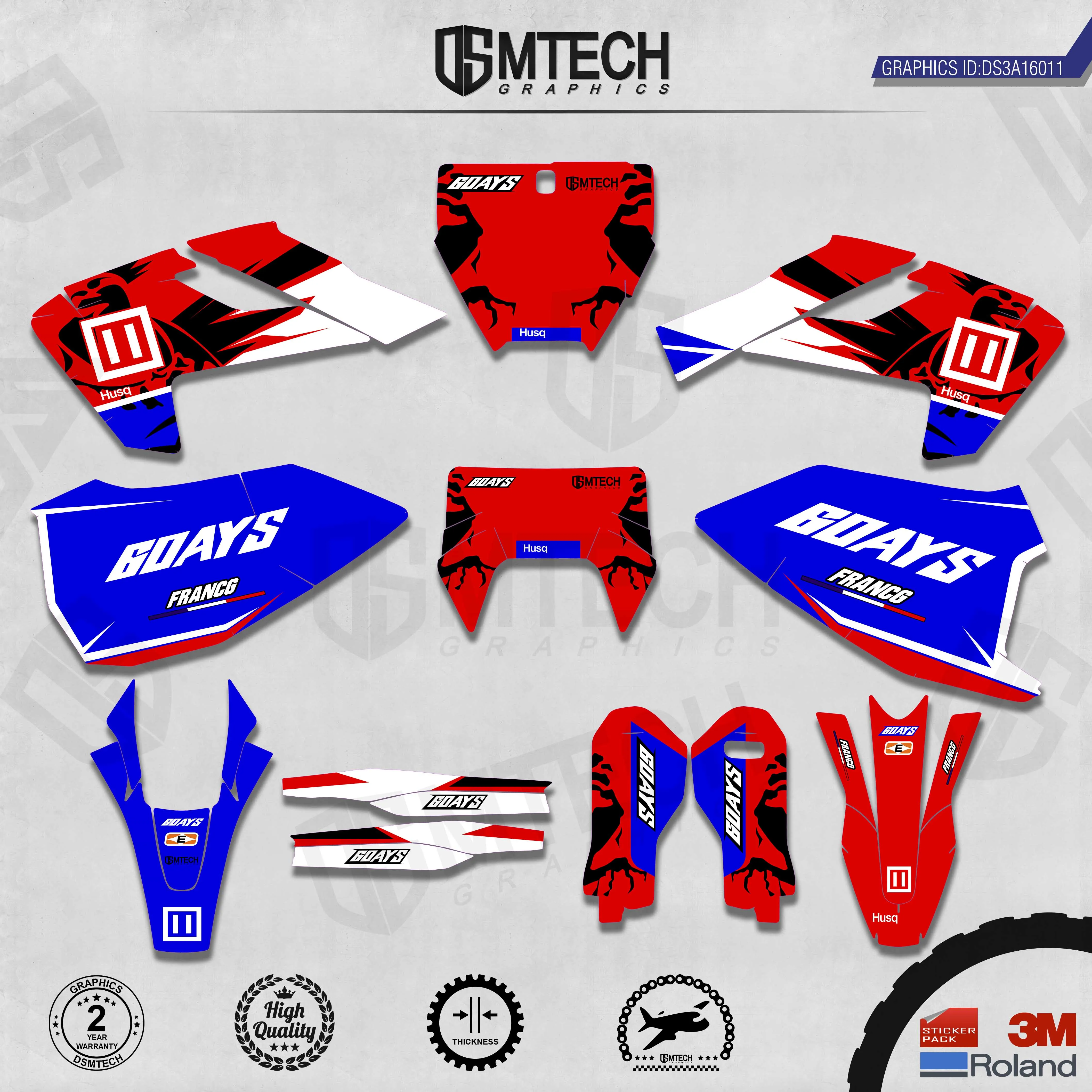 DSMTECH Customized Team Graphics Backgrounds Decals 3M Custom Stickers For TC FC TX FX FS 2016-2018  TE FE 2017-2019  011