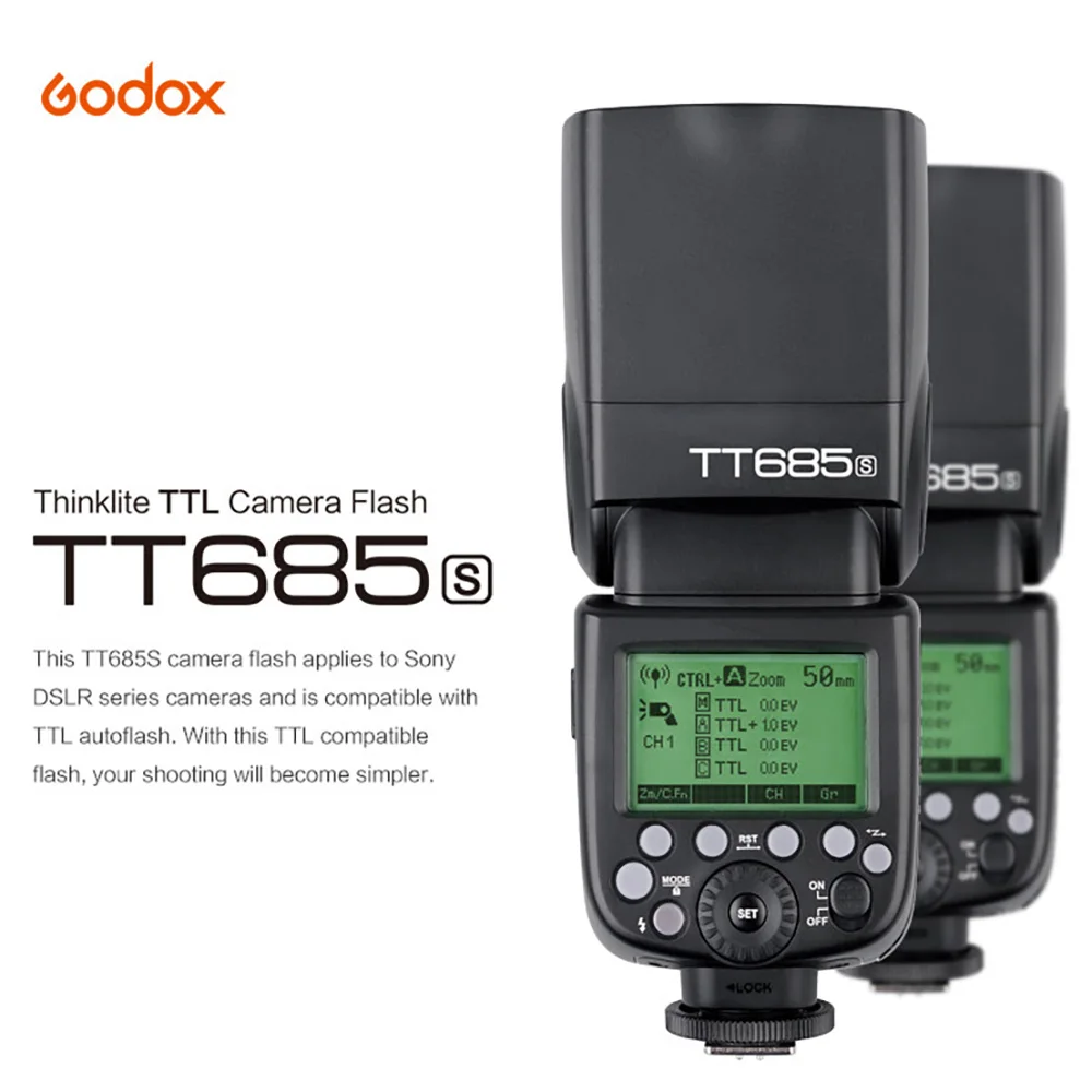 Вспышка для камеры Godox TT685 TT685C TT685N TT685S TT685F TT685O TTL HSS вспышка Canon Nikon Sony Fuji