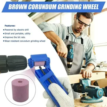 

Powered Tool for Drill Polishing Grinder Wheel Bit Sharpener Corundum Wheel Drill Bit Sharpener with Wrench Grinding Wheel