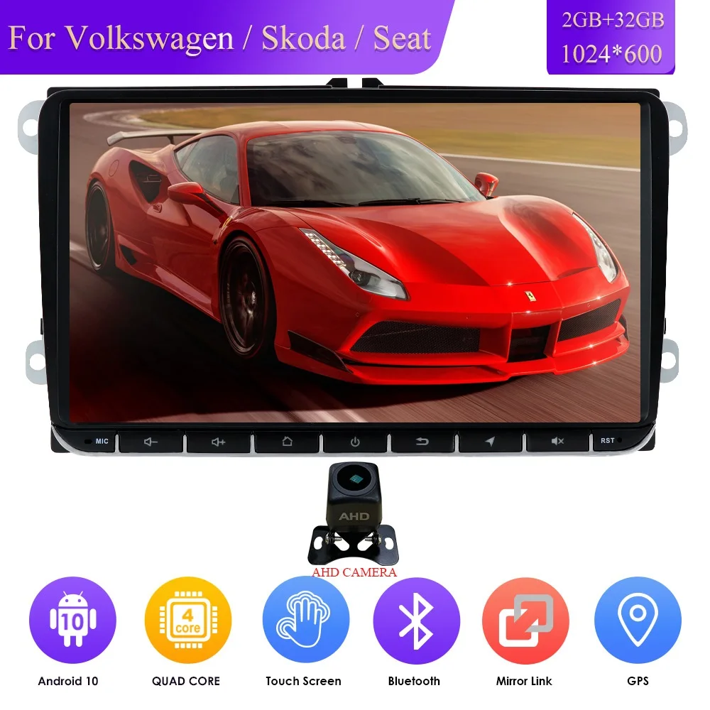 Четырехъядерный 1080P Android 10 Автомобильный мультимедийный радиоплеер авто стерео