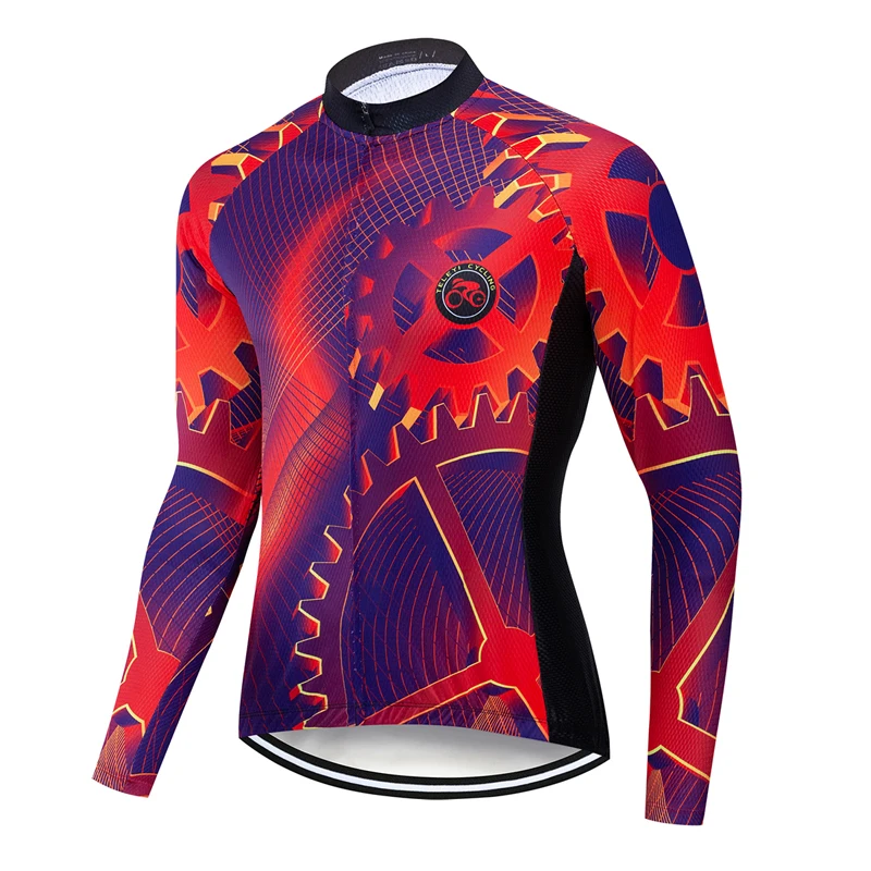 Зимний теплый флисовый мужской комплект одежды для горного велосипеда, комплект одежды для велоспорта, Джерси для велоспорта, форма для горного велосипеда, костюм для триатлона - Цвет: Only Tops 01