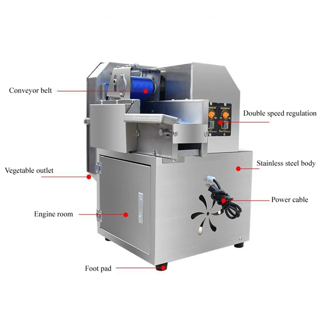 Commercial vegetable slice double speed cutting machine