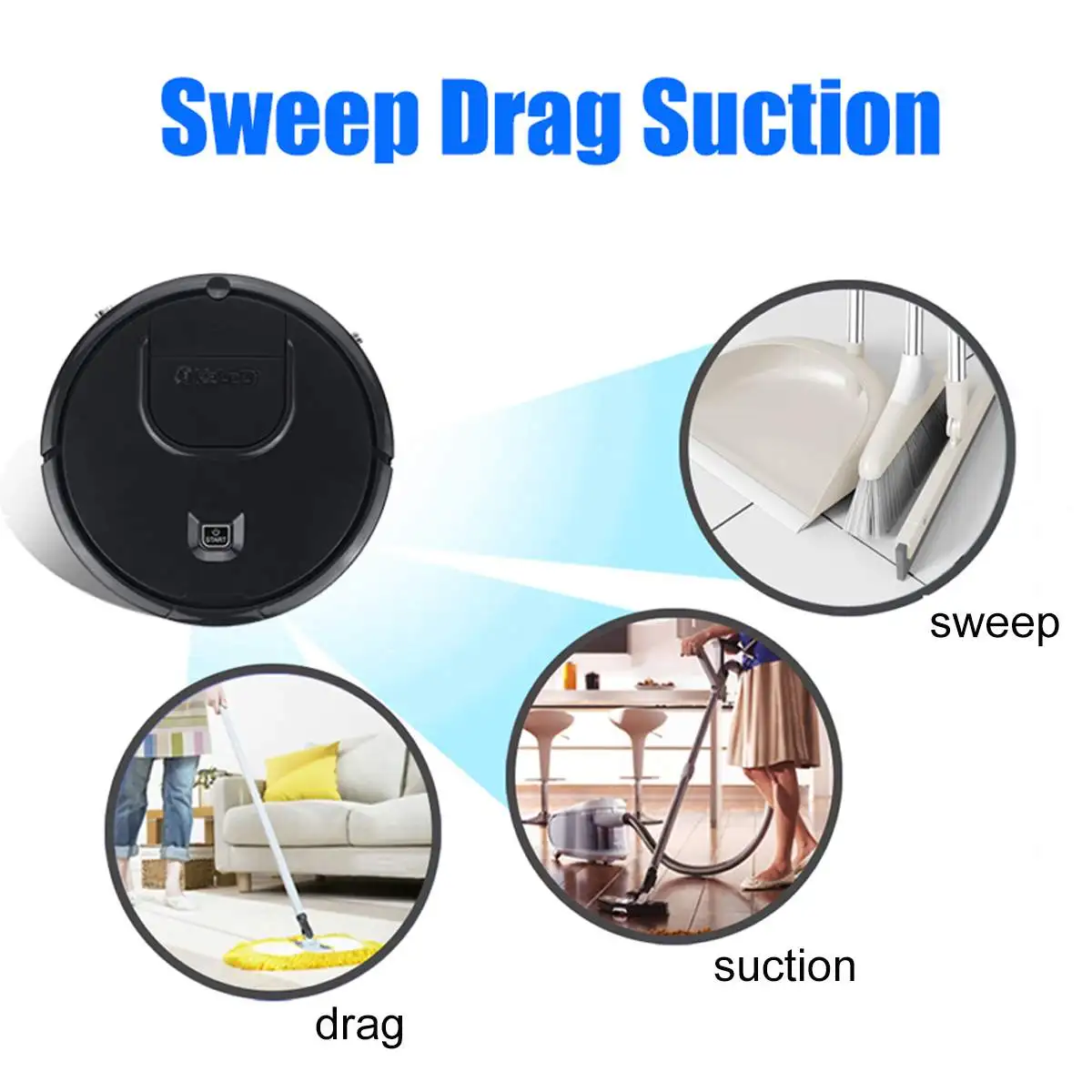 US $24.51 1800Pa Robot Vacuum Cleaner For Home Kitchen LowNoise 3 IN 1 Auto Smart Sweeping Robot Vacuum Dry Wet Sweeping Vacuum Cleaner
