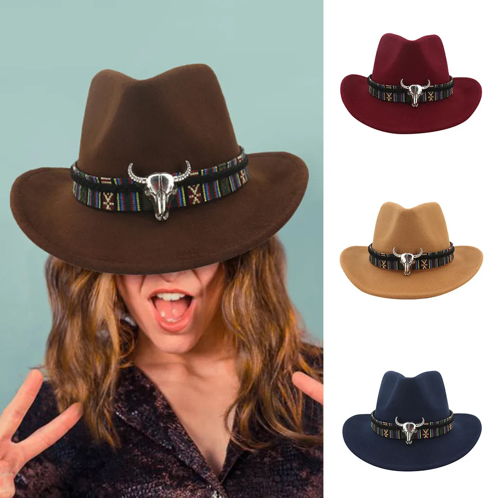Женская и Мужская шерстяная шляпа с кожаной лентой, элегантная дамская шляпа для джентльменов, зима-осень, с широкими полями, джазовая, церковная Панама, сомбреро, кепка D5