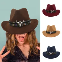 Женская и Мужская шерстяная шляпа с кожаной лентой, элегантная дамская шляпа для джентльменов, зима-осень, с широкими полями, джазовая, церковная Панама, сомбреро, кепка D5