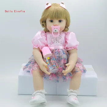 

23'' Beibei Resurrection Doll Silicone Doll Live Regeneration 100% Handmade Realistic Silicone Doll Toy Casual Brown Hair Baby