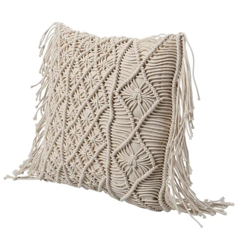 

Cotton Linen Macrame Hand-Woven Cotton Thread Pillow Covers Geometry Bohemia Cushion Covers Home Decor CNIM Hot