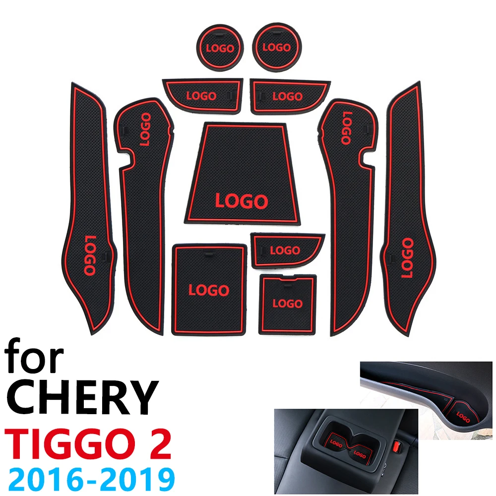 Противоскользящие резиновые чашки подушки двери паз коврик для Chery Tiggo 2 Tiggo2 Tiggo 3x MVM X22 DR3~ аксессуары коврик для телефона