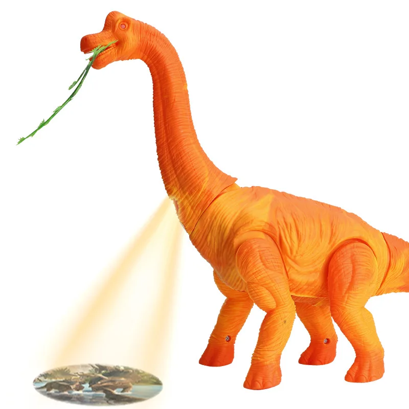 

Electric Dinosaur Toy Will Walk Shining Lay Eggs Projection Brachiosaurus Animal Model T-Rex Boy Gift
