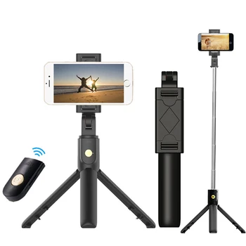 

Portable 3 In 1 Wireless Bluetooth Selfie Stick + Mini Selfie Tripod With Remote Control For Smart-Phones Between 4.7-6.0inches