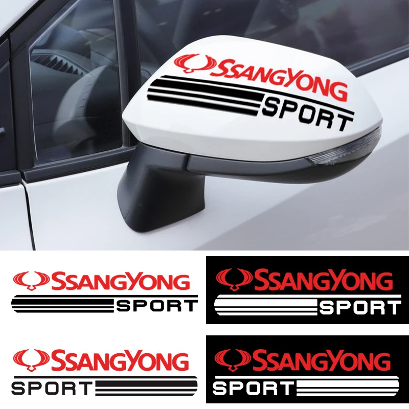 

2 PCS Car Rearview Mirror Decoration Sticker for SsangYong Actyon Turismo Ssang Yong Rodius Rexton Korando Kyron Car Accessories