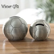 Football Ball Piggy Bank Zinc Alloy Environmental Protection Craft Change Children's Gift Small Toy Home Decoration