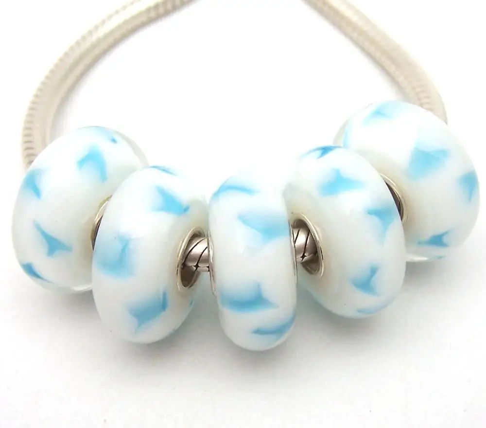 

JGWGT 1009 5X 100% Authenticity S925 Sterling Silver Beads Murano Glass beads Fit European Charms Bracelet diy jewelry Lampwork
