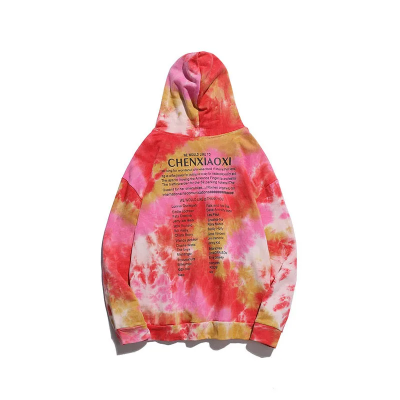 

2019 Autumn Harajuku Casual Loose Hoodies Sweat Men Hip hop Graffiti Tie dyeing Printed pullover Sweatshirts
