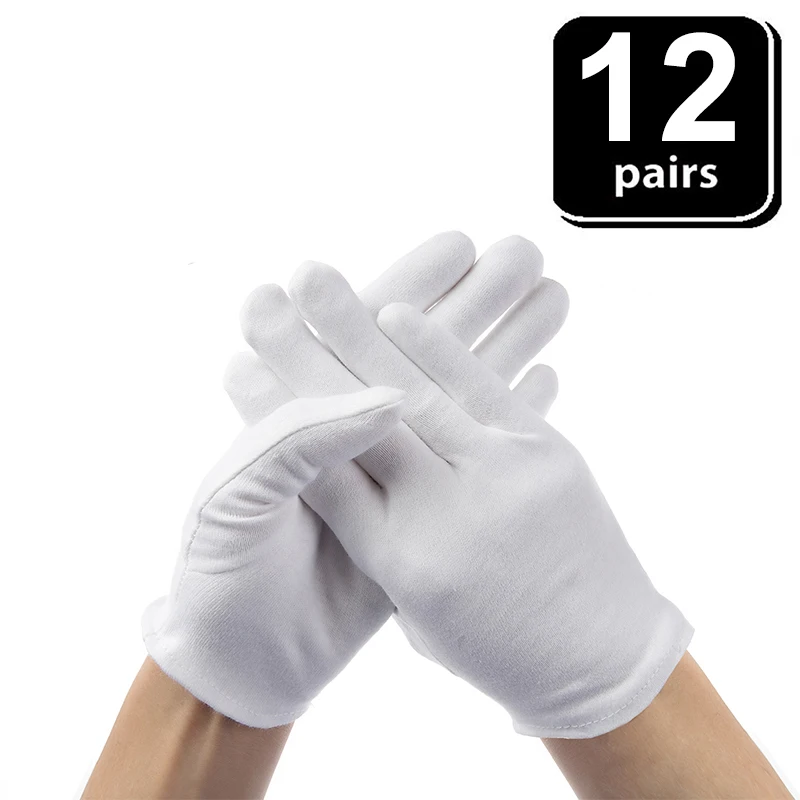 Tanio 24 szt. Białe rękawiczki 12 par miękkie sklep