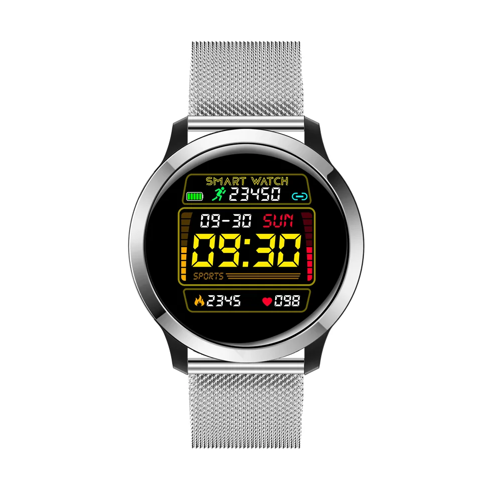 Silver Metal ONEVAN B70 ЭКГ PPG умные часы пульсометр кровяное давление кислородный монитор фитнес-Браслет Водонепроницаемый для мужчин и женщин Relogio Smart - Цвет: Silver Metal