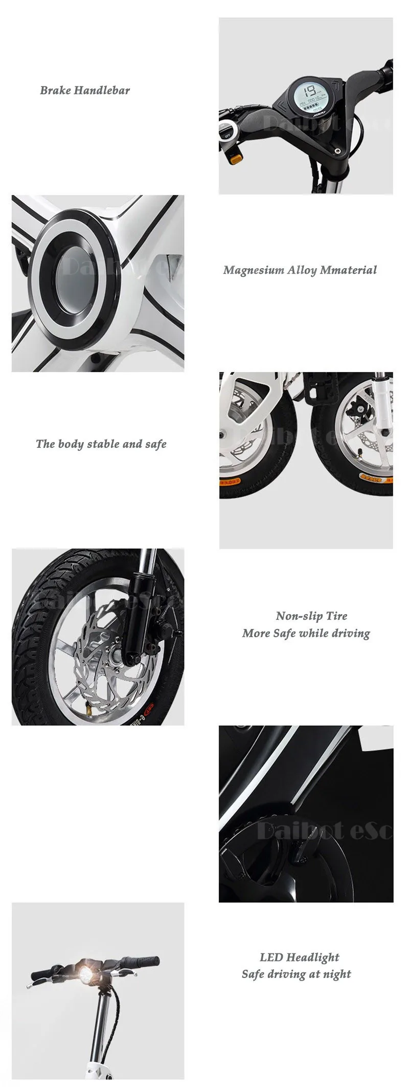 Folding Electric Scooter 2 Wheel Electric Scooters with Smart APP 12 inch 250W 36V Mini pink Electric Bicycle Bike for women  (8)