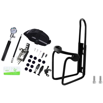 

1 Set Bike Emergency Heavy Duty Tire Repair Kit & 1 Pcs Bicycle Bottle Cage Lightweight Bottle Cage