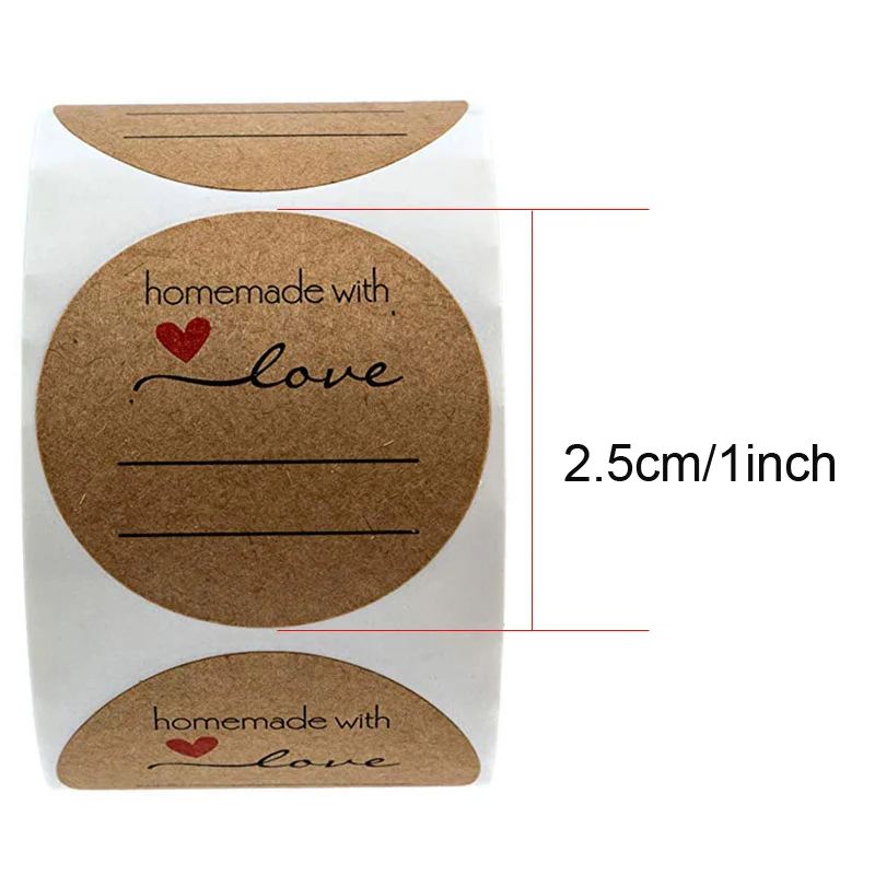 500 шт/рулон 1 дюйм домашняя с любовью наклейка s Золотое сердце форма этикетка наклейка для контейнеры банки сумки бутылки торт хлеб упаковка - Color: 3