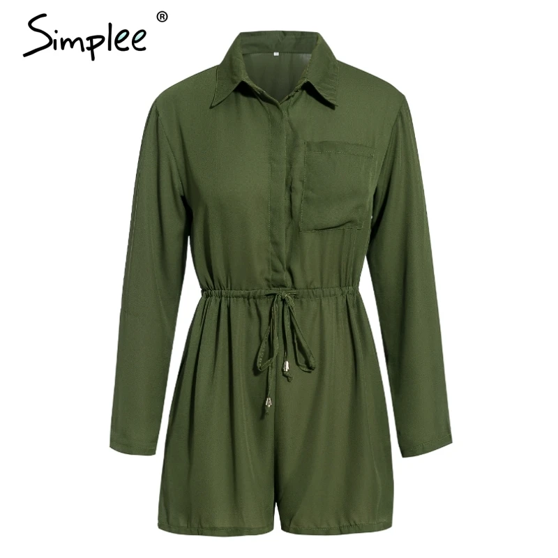 Женский однотонный шифоновый комбинезон Simplee женский с эластичным поясом