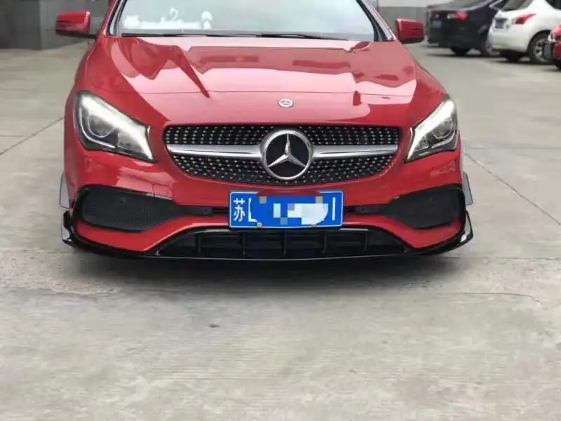 Для Mercedes Benz cla Class cl45 AMG спортивная версия- глянцевый черный передний бампер спойлер для губ разветвители Canards вентиляционные отверстия 8 шт