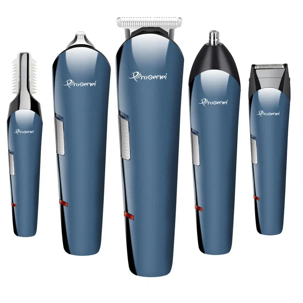 

PROGEMEI 5 in 1 Professional Hair Clipper USB Charging Hair Trimmer Beard Nose trimmer for men Haircut Machine grooming machine