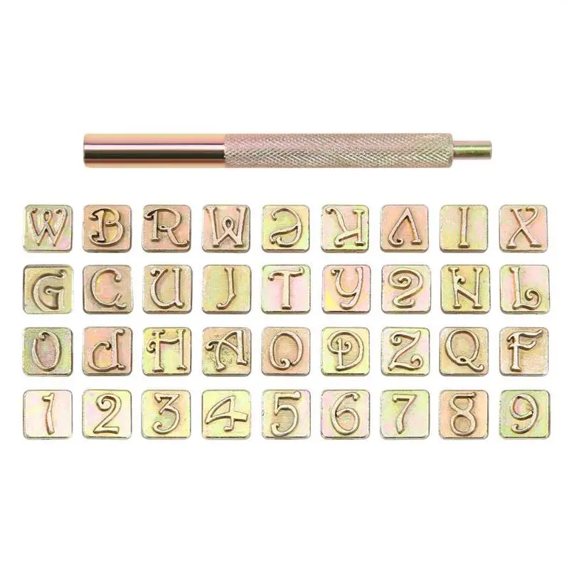 

36pcs Carbon Steel Letters Leather Stamping Symbol Set 36 Stamps Leather Marking Punching Tools Leather Craft