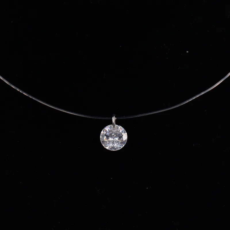 Хит, женское прозрачное рыболовное ожерелье, серебряная невидимая цепочка, ожерелье, женские Стразы колье-чокер, подарок для женщин