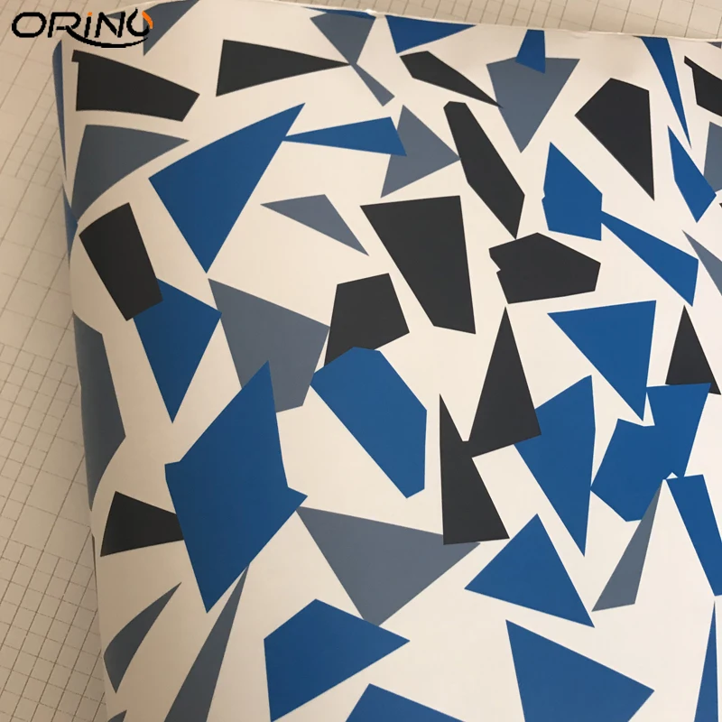 Black Blue White Vinyl Film Wrap-3