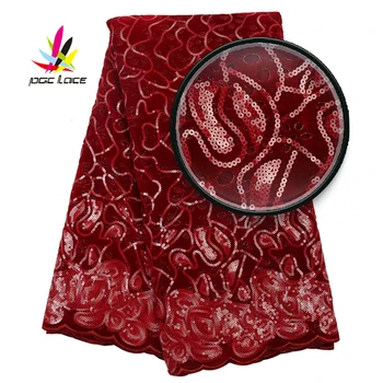 

Velvet Sequines Lace Fabric 2019 High Quality Hot Popular New Design African Lace Nigerian Mesh Lace Fabric For Dress AMY3071B