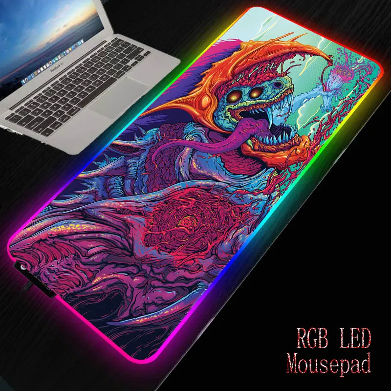 XGZBig большой игровой RGB коврик для мыши XL геймерский коврик для мыши для Cs Go Hyper Beast ПК компьютер Led подсветка XXL клавиатура Настольный коврик