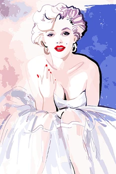 

Character oil picture colorings by numbers with Beautiful woman Monroe painting paints by numbers diy paint wall decoration