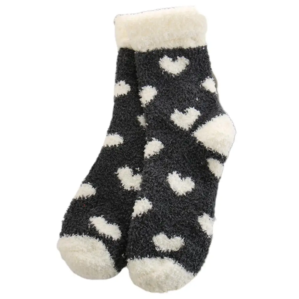 1 пара, для взрослых, Осень-зима, коралловый флис, теплые, утолщенные, средние, без пятки, домашние носки, рождественские подарки, носочки для детей, chistmas