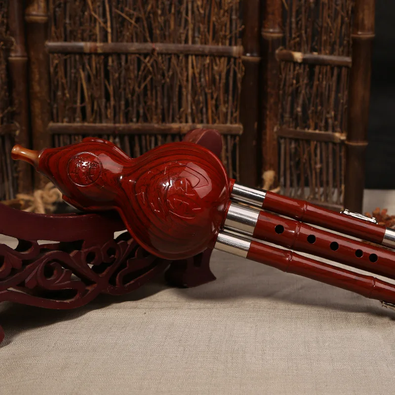 Китайская традиционная кукурбитная флейта Профессиональная деревянная духовая инструментальная производительность выровненная бакелитовая Трехцветная Флейта ключ Bb/C