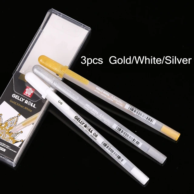 Sakura Gelly Roll Gel Pen White Color  Sakura Gelly Roll Markers - 3pcs Sakura  White - Aliexpress