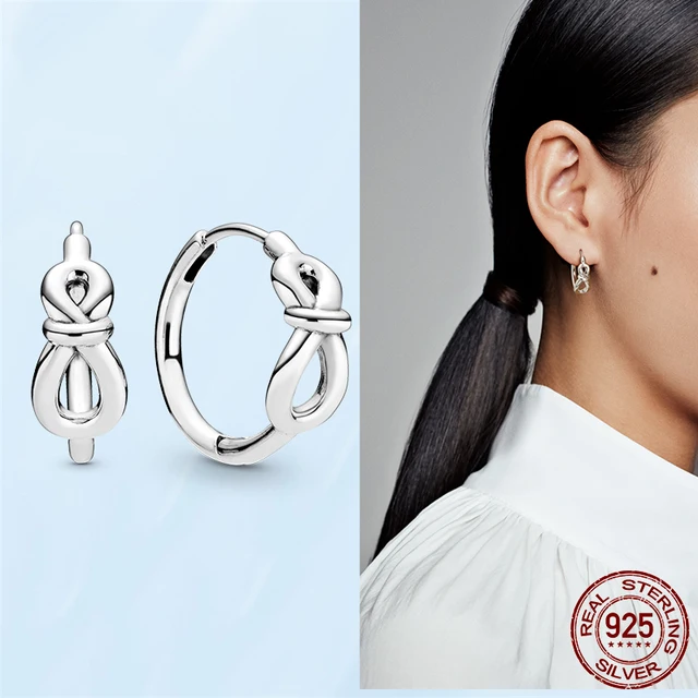 Silver Earrings Real 925 Sterling Silver Asymmetrical Heart Hoop Earrings for Women Fashion Silver Earring Jewelry Gift PAE021