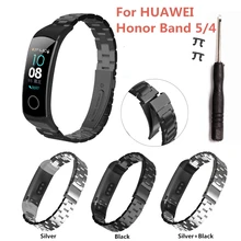 Высококачественный металлический ремешок из нержавеющей стали для huawei Honor Band 5 4, смарт-браслет, фитнес-браслет для мужчин и женщин, сменный мужской t